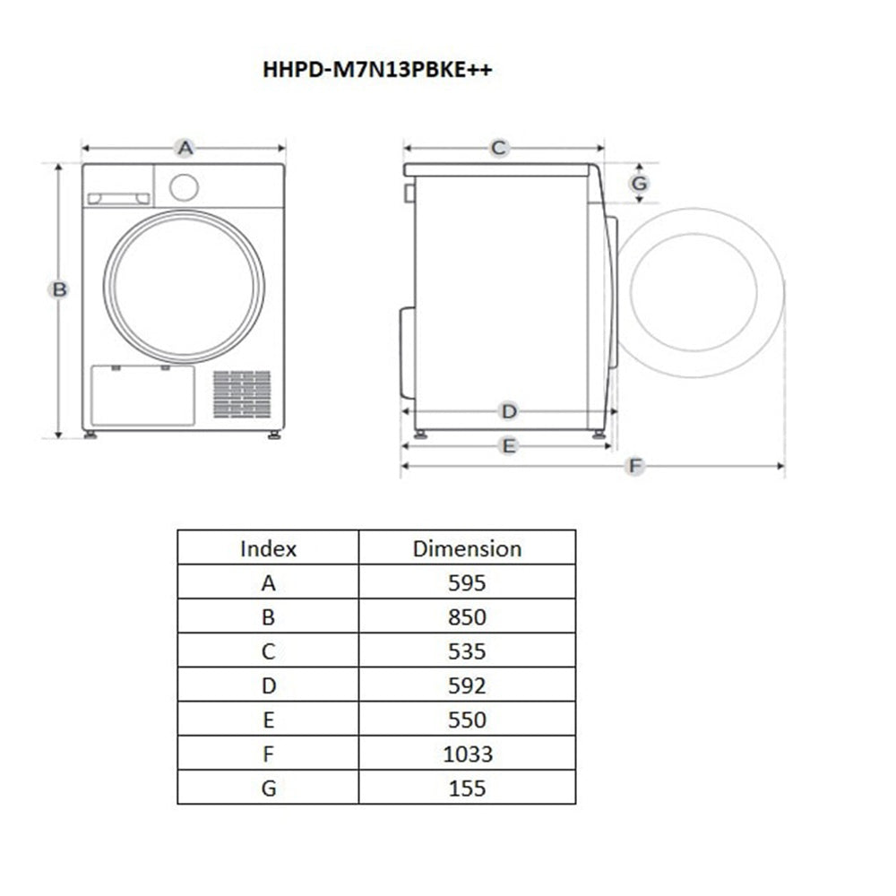 Heinner Wärmepumpentrockner HHPD-M7N13PBKE – 7 kg – Energieeffizienzklasse E – Bild 6