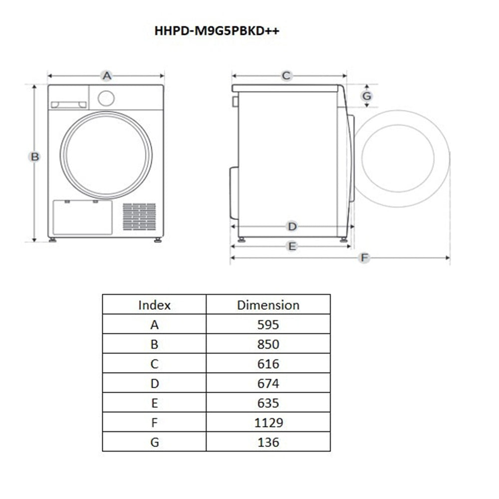 Heinner Wärmepumpentrockner HHPD-M9G5PBKD – 9 kg – Energieeffizienzklasse D – Bild 6