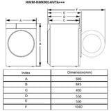 Waschmaschine Heinner HWM-HMK9014IVTA – 9 kg – 1400 U/min – Energieeffizienzklasse A – Bild 7