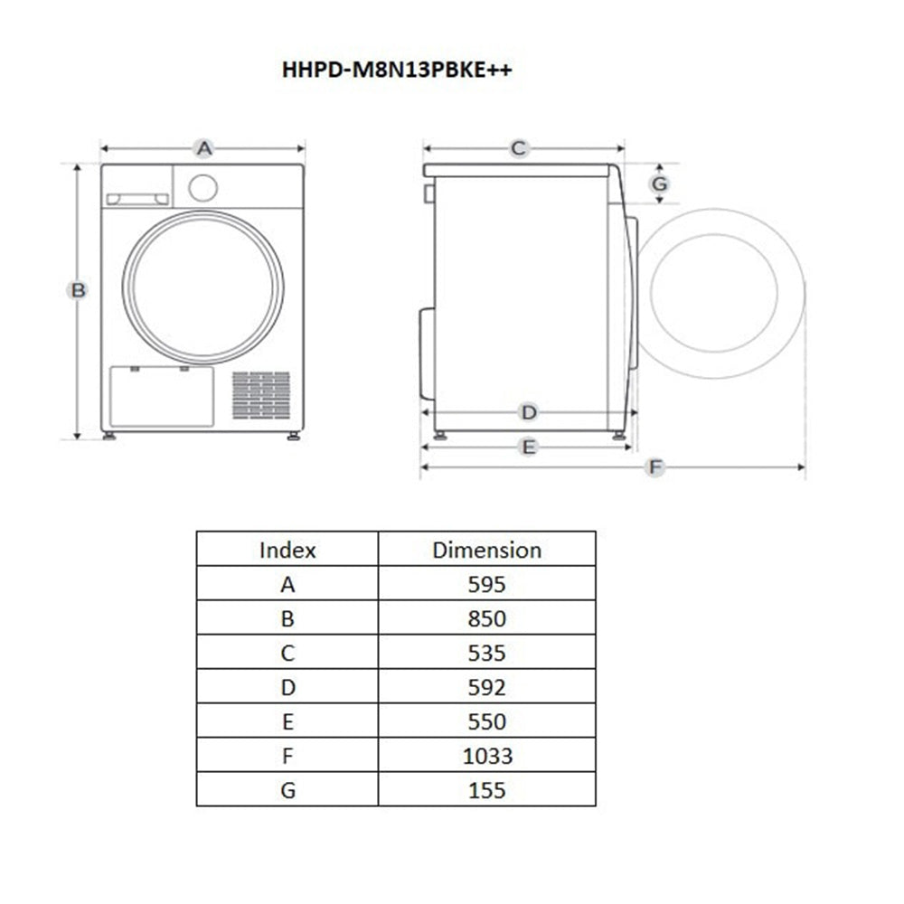 Heinner Wärmepumpentrockner HHPD-M8N13PBKE – 8 kg – Energieeffizienzklasse E – Bild 8