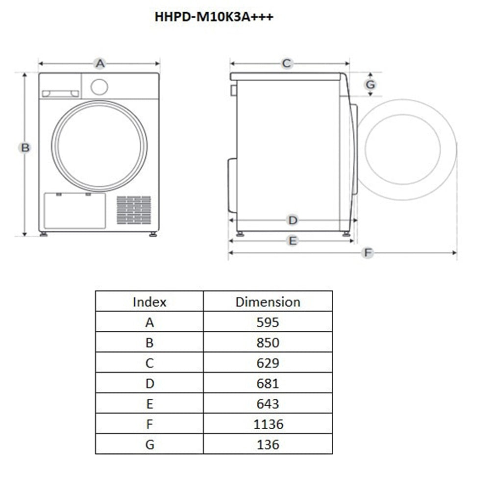 Heinner Wärmepumpentrockner HHPD-M10K3 – 10 kg – Energieeffizienzklasse C – Bild 8