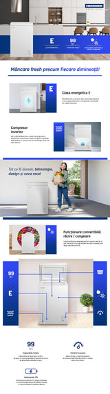 Heinner Gefriertruhe HCF-M99INVCE – 99 Liter – umrüstbar – Inverter-Motor – Energieeffizienzklasse E – Bild 6
