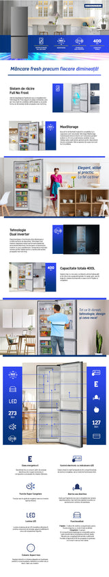 Heinner HCNF-HM400INVXE Kühl-Gefrierkombination – 400 Liter – No Frost – Inverter – Energieklasse E – Bild 6