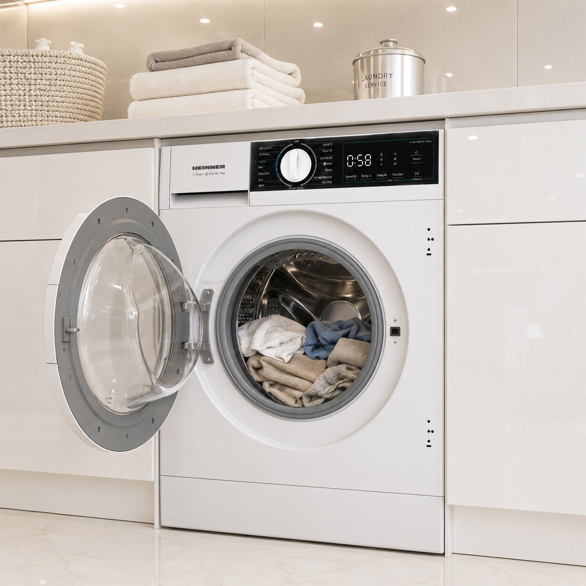 Heinner HWM-BI914IVA+++ Einbauwaschmaschine 9 kg – 1400 U/min – Bild 8