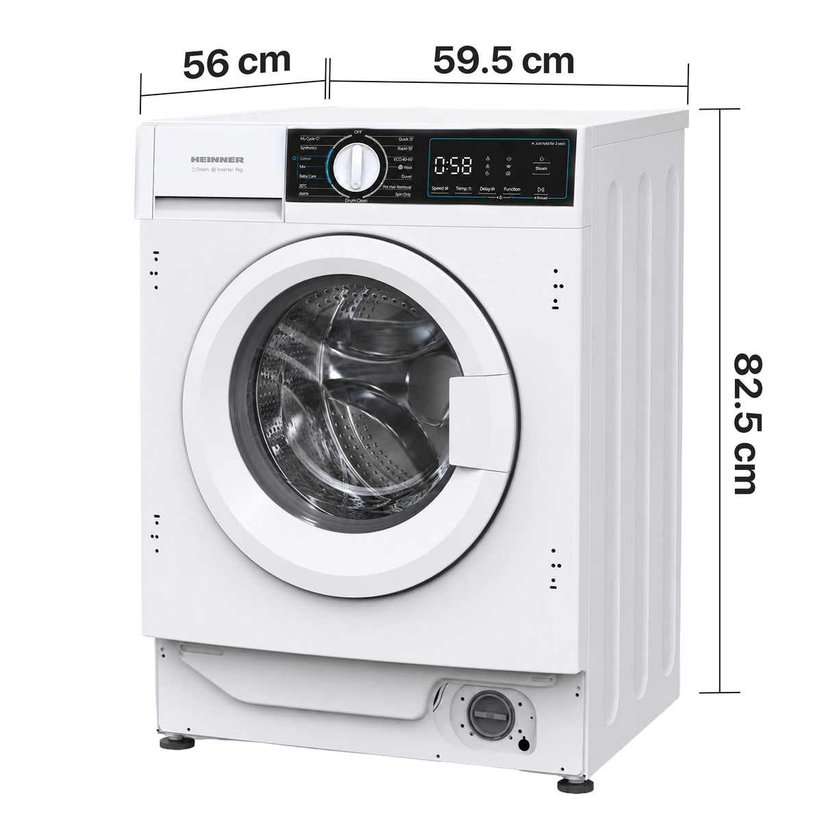 Heinner HWM-BI914IVA+++ Einbauwaschmaschine 9 kg – 1400 U/min – Bild 4