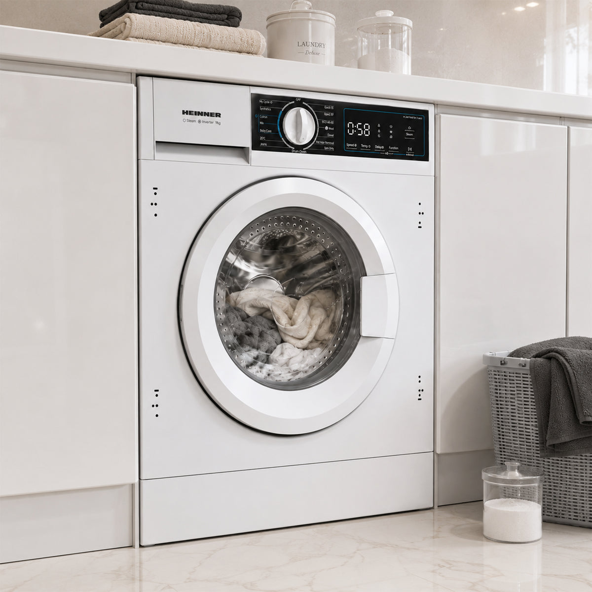 Heinner HWM-BI914IVA+++ Einbauwaschmaschine 9 kg – 1400 U/min – Bild 7