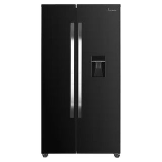 Fram FSBS-HM440NFBKWDE Amerikanischer Kühlschrank – Side-by-Side – 439L – No Frost – Wasserspender – LED-Touch-Display – Schwarz