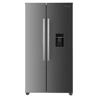 Fram FSBS-HM440NFXWDE Amerikanischer Side-by-Side-Kühlschrank – 439L – No Frost – Wasserspender – LED-Touchdisplay – Silber