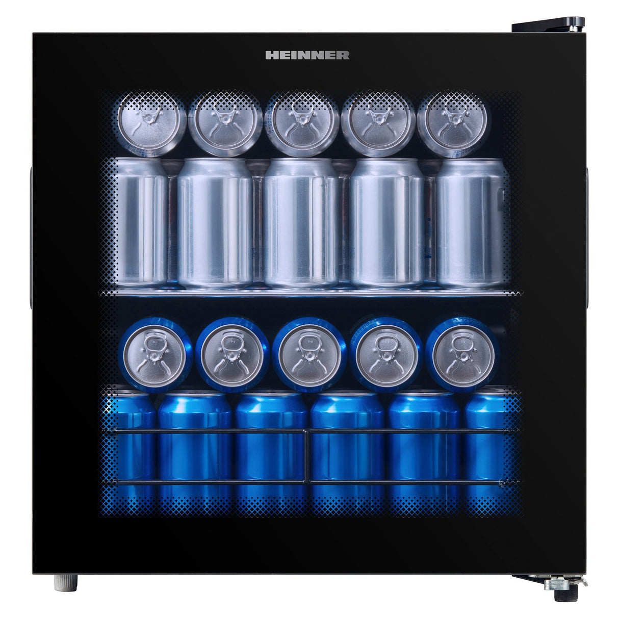 Heinner HBC-M44BKE Getränkekühlschrank – 44 Liter – Glasfront – Schwarz – Produktfoto