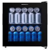Heinner HBC-M44BKE Getränkekühlschrank – 44 Liter – Glasfront – Schwarz – Produktfoto