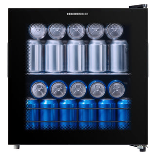 Heinner HBC-M44BKE Getränkekühlschrank – 44 Liter – Glasfront – Schwarz