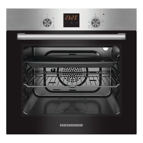 Heinner Einbaubackofen HBO-S567LDTGC-IX – 56 Liter – Heißluft – Grill – LED – Produktfoto