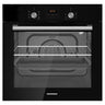 Heinner HBO-S568LDTGC-BK Einbaubackofen – 56 L – 7 Funktionen – Heißluft, Grill & Timer – LED Touch – Energieeffizienzklasse A – Schwarz