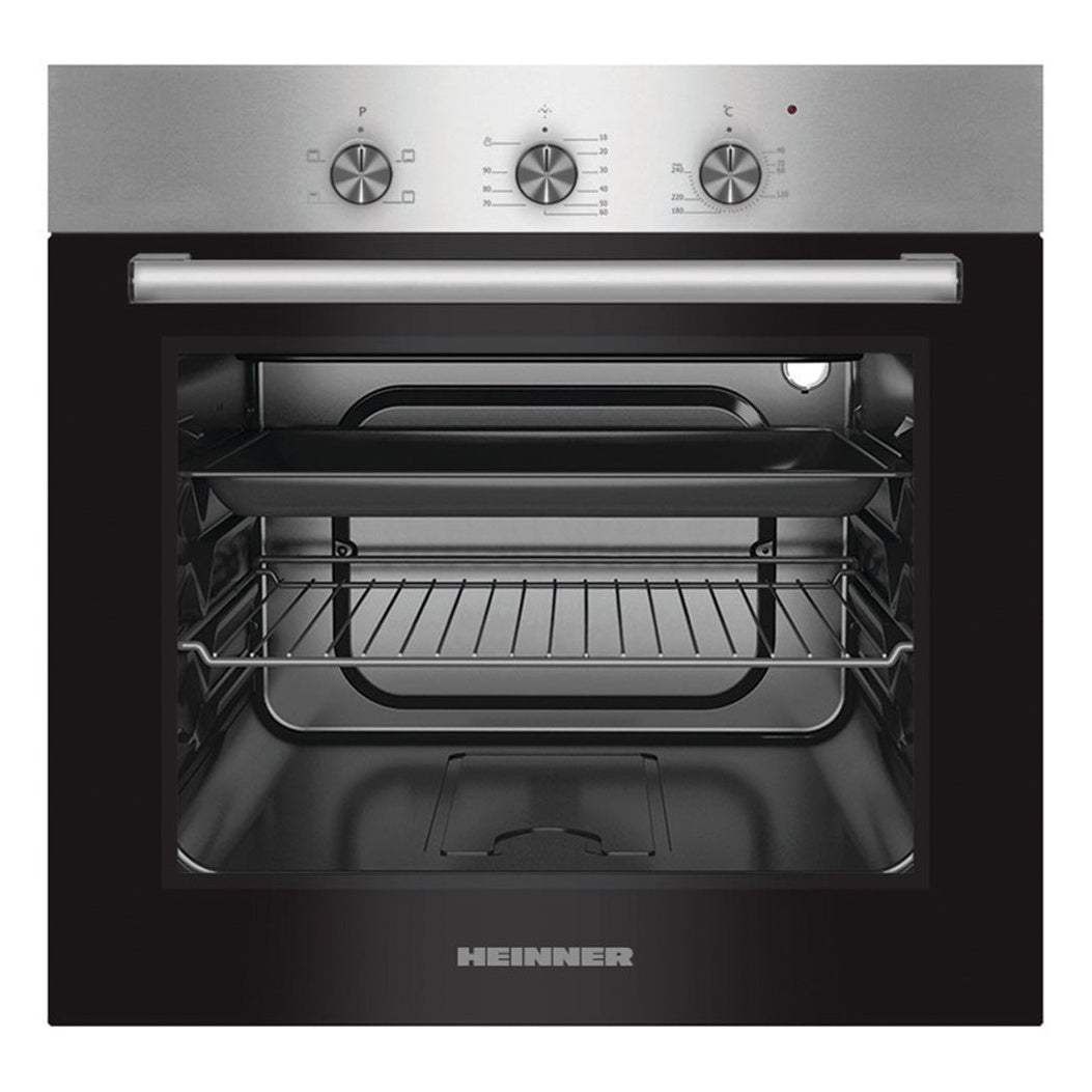 Heinner Einbaubackofen HBO-S624LTG-IX – 62 Liter – Heißluft – Grill – Produktfoto