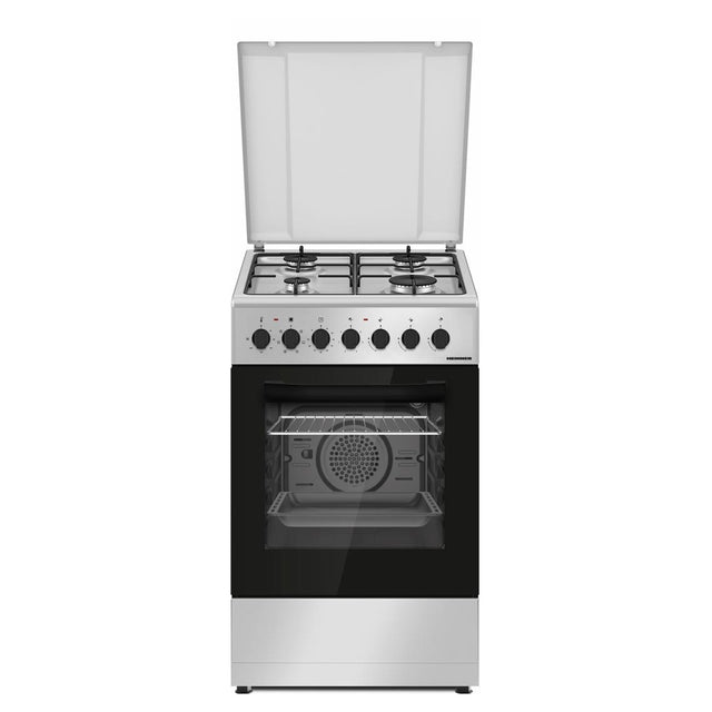Heinner Gasherd HFSC-S60LITGC-SL – 50 cm – 4 Zonen – Ofen mit 6 Funktionen und Grill – Produktfoto