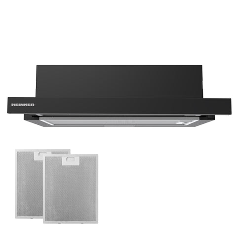 Heinner HTCH-MD400BK Dunstabzugshaube – Energieeffizienzklasse B – Inox – Produktfoto