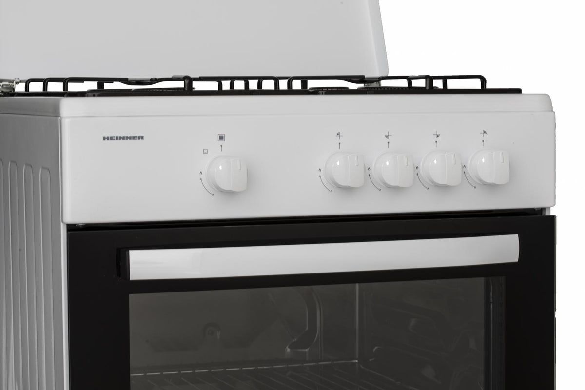 Heinner-Gasherd HFSC-SME60WH – 60 cm – 4 Kochstellen – Gasbackofen mit Grill – weiß – Bild 6