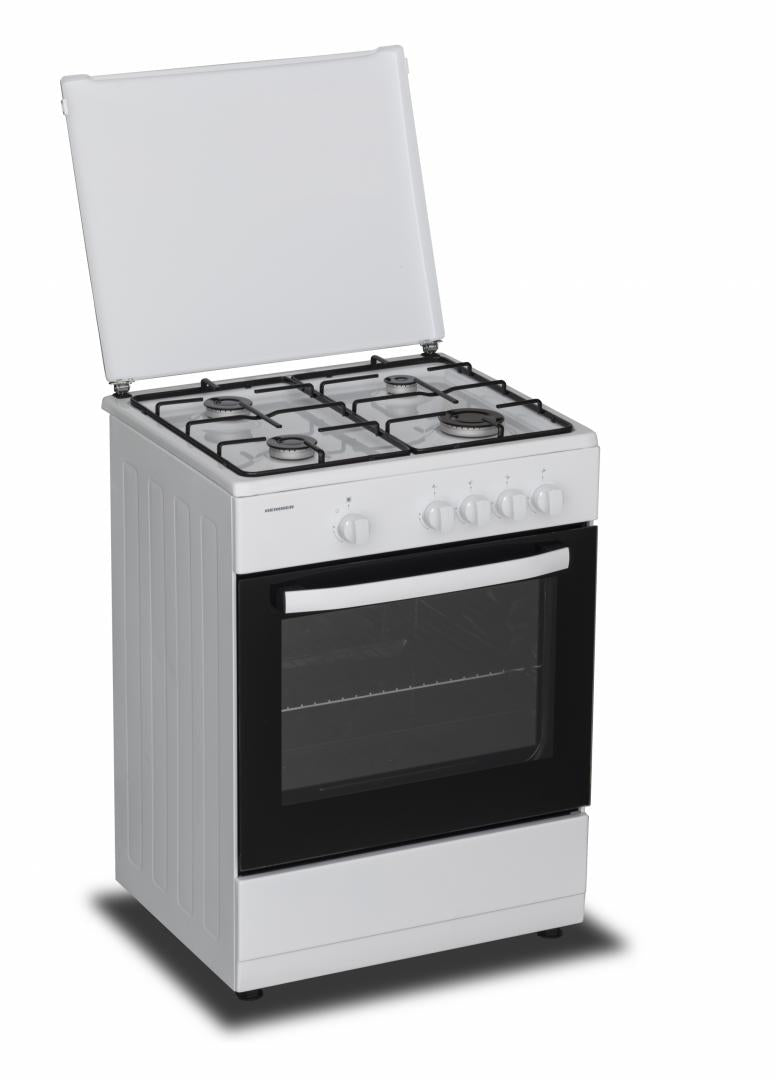Heinner-Gasherd HFSC-SME60WH – 60 cm – 4 Kochstellen – Gasbackofen mit Grill – weiß – Bild 4
