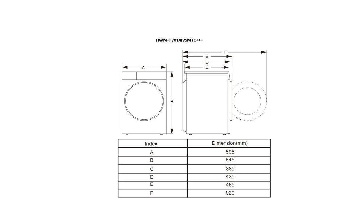 Heinner HWM-H7014IVSMTC Waschmaschine – 7 kg – 1400 U/min – Energieeffizienzklasse C – Bild 4