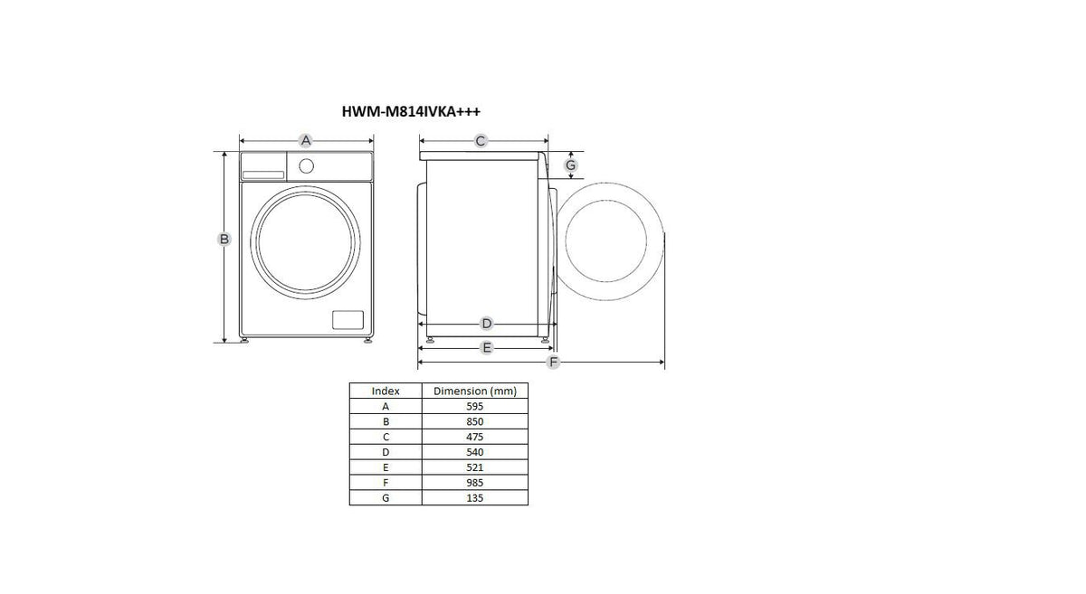 Heinner HWM-M814IVKA Waschmaschine – 8 kg – 1400 U/min – Energieeffizienzklasse A – weiß – Bild 13