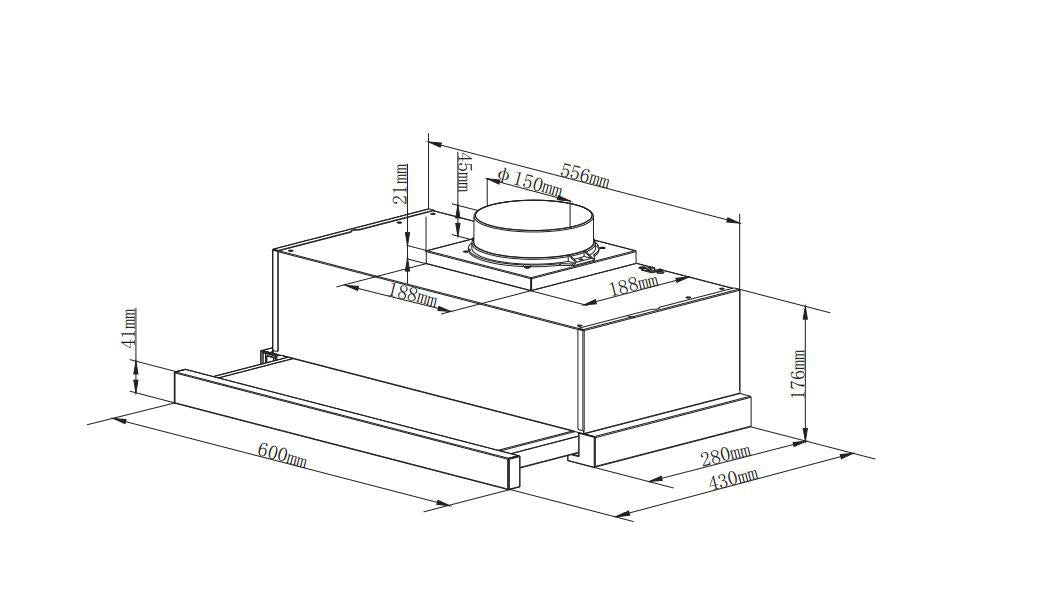 Heinner HTCH-440GBK Dunstabzugshaube – Energieeffizienzklasse C – Schwarz – Bild 2