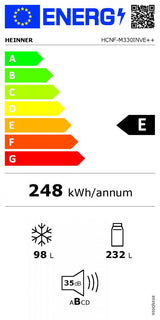 Heinner HCNF-M330INVE Kühl-Gefrierkombination – 330 Liter – No Frost – Inverter – Energieeffizienzklasse E – Weiß – Bild 13