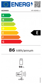 Heinner Tischkühlschrank HF-HS94E – 94 Liter – LED-Beleuchtung – Bild 4