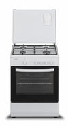 Heinner-Gasherd HFSC-SME60WH – 60 cm – 4 Kochstellen – Gasbackofen mit Grill – weiß