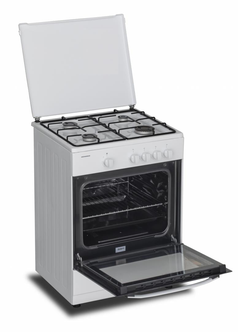 Heinner-Gasherd HFSC-SME60WH – 60 cm – 4 Kochstellen – Gasbackofen mit Grill – weiß – Bild 5