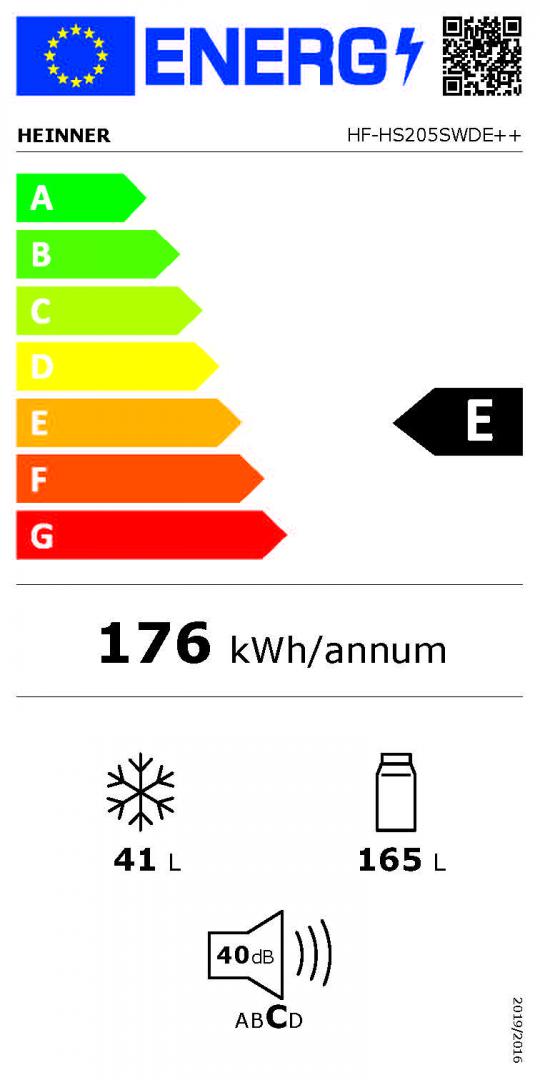 Heinner HF-HS205SWDE Standkühlschrank – 206 Liter – Wasserspender – Energieeffizienzklasse E – Silber – Bild 3