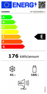 Heinner HF-HS205SWDE Standkühlschrank – 206 Liter – Wasserspender – Energieeffizienzklasse E – Silber – Bild 3