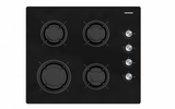 Heinner HBH-M402IEGBK Einbau-Gaskochfeld – 4 Brenner – schwarzes Glas – Produktfoto