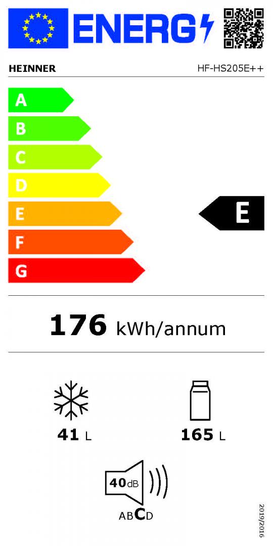 Heinner Kühl-Gefrierkombination HF-HS205E – 206 Liter – LED-Beleuchtung – Energieeffizienzklasse E – Bild 6