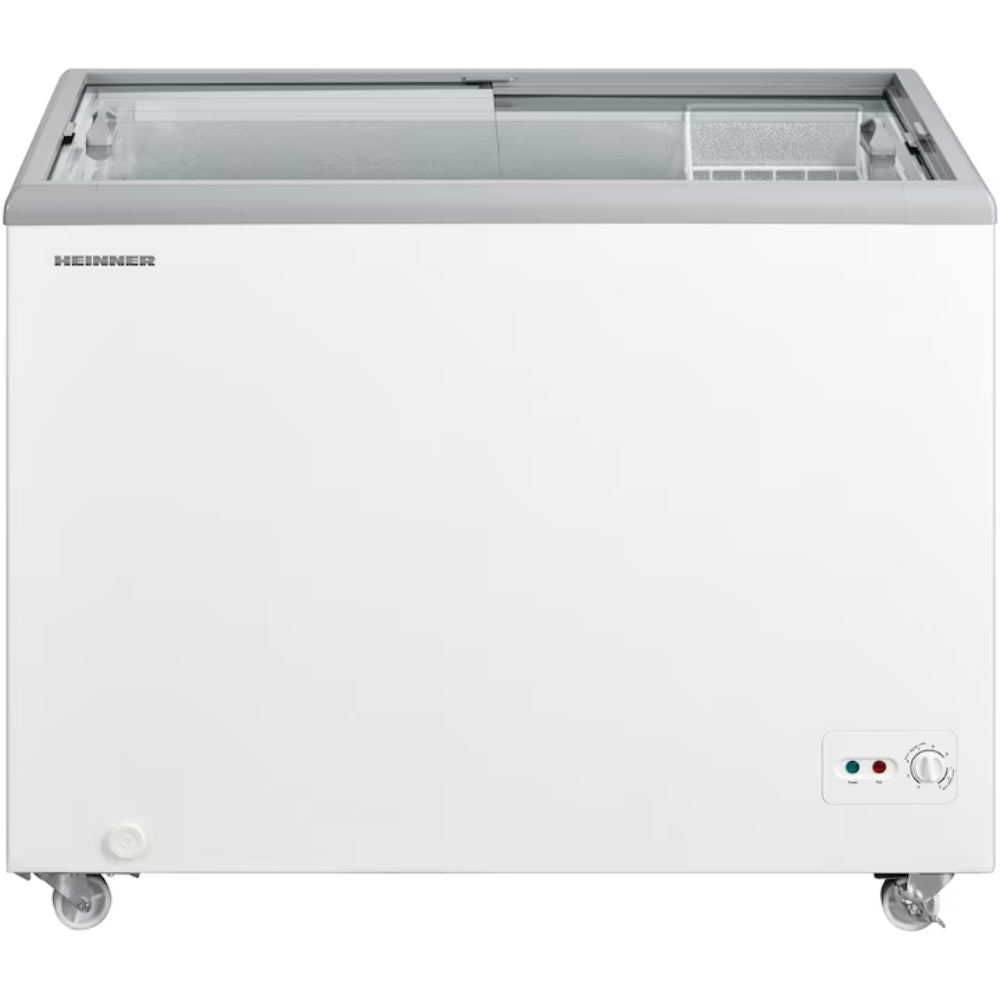 Heinner HSF-M255WHC Gefrier-/Kühlschrank – Truhe – 255 L – Glasschiebedeckel – konvertierbar – Bedienfeld